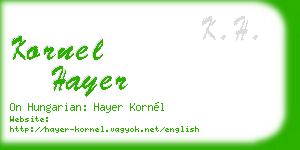kornel hayer business card
